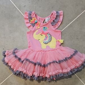 Emily Rose Pink and Gray Elephant Tutu Dress